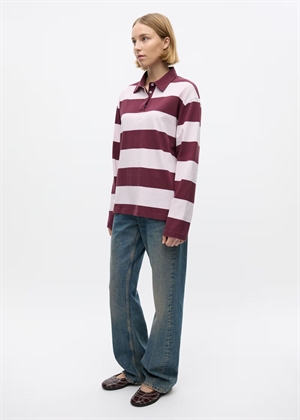 Enkalla ls polo st 7214 Fig-Lilac Stripe Envii 